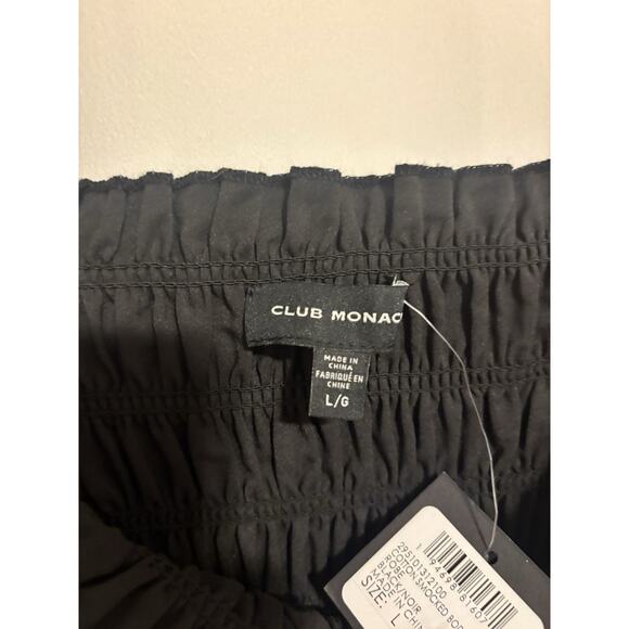 Club Monaco Dress Large Black Long Maxi Aline New Cotton - Picture 4 of 9